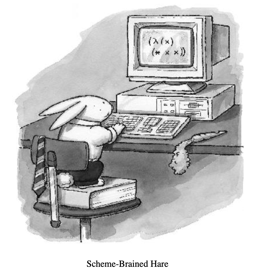 scheme-brained-hare from Simply Scheme by Brian Harvey and Matthew Wright scheme-brained-hare from Simply Scheme by Brian Harvey and Matthew Wright